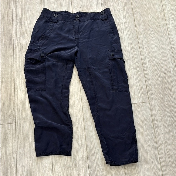 Tory Burch Cargo Pants Dark Navy Blue size 10 - Picture 1 of 10